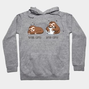 Before and After Coffee (Sloth) Hoodie